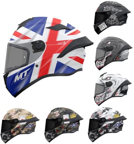 Motorcycle Full Face Helmet mt Targo S -Street Racing Touring Biker Rider Crash Sports Motorbike Helmets - Adult Men Women ECE 22.06 Approved Safety Helmet (Patton AO Gloss White Camo,M)