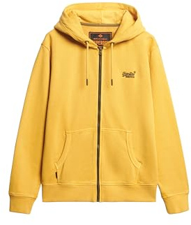 Superdry Herren Verwaschene Essential Kapuzenjacke mit Logo Verwaschenes Wintergold XL