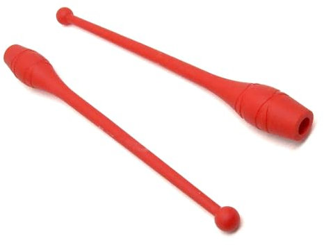 Mazas de rojo para los pequeños 2 x (36cm) (83g) Pesas para Mujeres Bastones de Gimnasia de Baile, Mazas, Palos de rítmica, rítmica de Principiantes (5 a16)