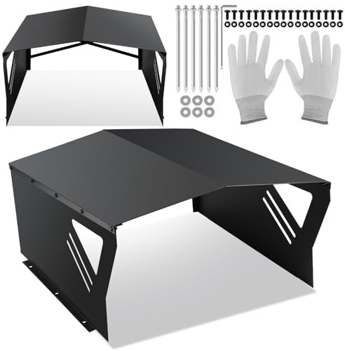 Gimisgu Mähroboter Garage Verzinktem Schutzüberdachung Carport Überdachung für Rasenmäher Rasenroboter mit Handschuhe und UV-Schutz | ideal Gegen Regen und Hagel 78x60x34cm Schwarz