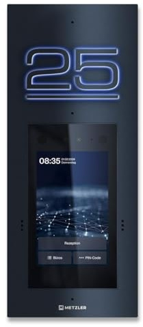 Metzler® Video-Türsprechanlage mit Gesichtserkennung und Touch-Display anthrazit – Full-HD-Kamera, App-Steuerung, beleuchtete Hausnummer, RFID-Zugang – für Ein- und Mehrfamilien – SDM10H