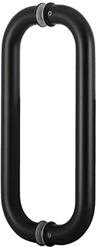 SZITW Set di Maniglie per Porta Doccia Rotonde a Forma di O, Maniglie in Acciaio Inossidabile 304 a Doppia Faccia, Diametro del Tubo di 1 Pollice, Finitura Nera - Ideale per Uso Interno, ferrament