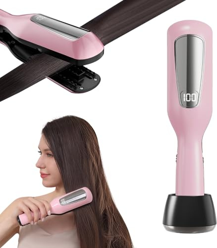Rimozione delle doppie punte, senza fili, ricaricabile, con cura dei capelli agli ioni negativi, indicatore di potenza, tagliacapelli con doppie punte, rimuove doppie punte e capelli danneggiati (rosa