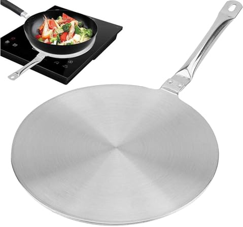 Convertidor De Placa De Inducción - Placa De Cocción A Fuego Lento De Acero Inoxidable | Difusor De Calor De Sartén | No Adaptador Del Cookware De La Inducción Para El Uso De La Cocina Del Espacio Peq