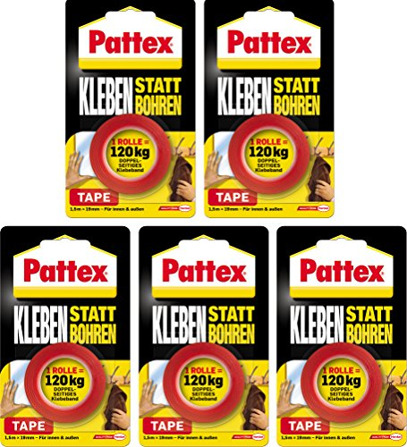 Pattex Kleben statt Bohren/Kombi-Spar-Set (5 x Klebeband)