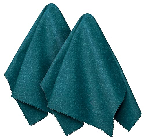 Paños para limpieza de gafas extragrandes, antideslizantes - para un mejor manejo - paquete de 2 paños de microfibra extrasuaves - 30 × 40 cm - lavable (cerceta)