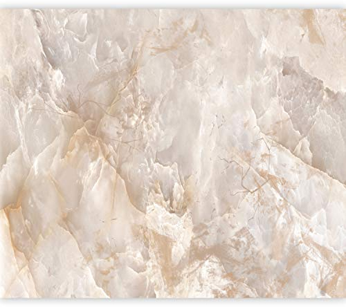 murando Fototapete selbstklebend Steinwand 245x175cm Foto Tapete Tapetenfolie Möbelfolie Wandverkleidung Wandtapete Motivtapeten Bildtapete Schlafzimmer 3d Effekt Marmoroptik Abstrakt 3D Effekt beige