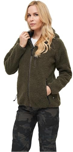 Brandit Women Teddyfleece Jacket Hoode, Color: olive, Size: S