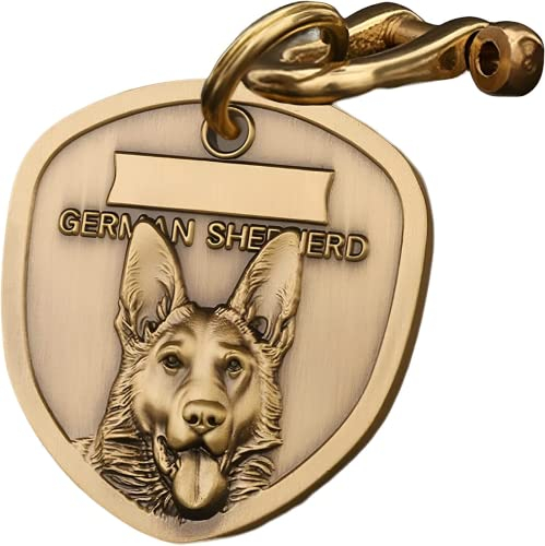 JSWLYWMTPJ Schild Kupfer Hundemarke Personalisiert Mit Gravur,Deutscher Schäferhund Verschiedene Dog ID Tag