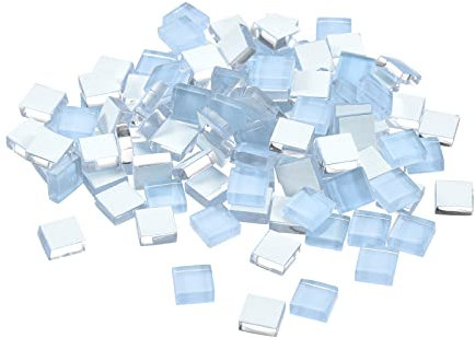 sourcing map Mosaic Tiles, Micro Glass Tiny Mini Mosaic Tile DIY Hobbies Handmade Crystal Free Stone Craft Material Creativity (Light Blue Pack of 110)