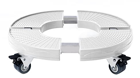 ETRAVEL Plant Caddy with Wheels with 8 Lockable Casters, Rolling Plant Stand Adjustable 38-58CM, Plant Stand with Wheels 200KG Capacity for Outdoor Indoor Large Plant/Flower Pot (WHITE)