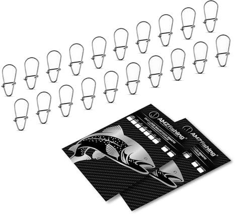 NEU AMZfishing® 20x Duo Lock Raubfisch Snaps | Wirbel Snap | Wirbel Karabiner | Angelzubehör | Angelwirbel Zubehör | Quick Change Snap (20, 00)