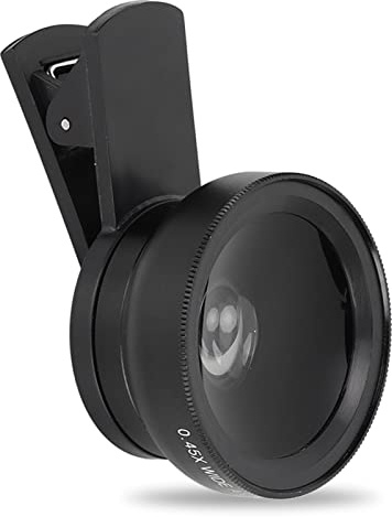 Lente de teléfono, clip 2 en 1 0.45x gran angular + lente macro de 12.5X, kits de lentes de cámara HD universales para teléfonos móviles, tabletas, para tomar videos de fotos, con bolsa de