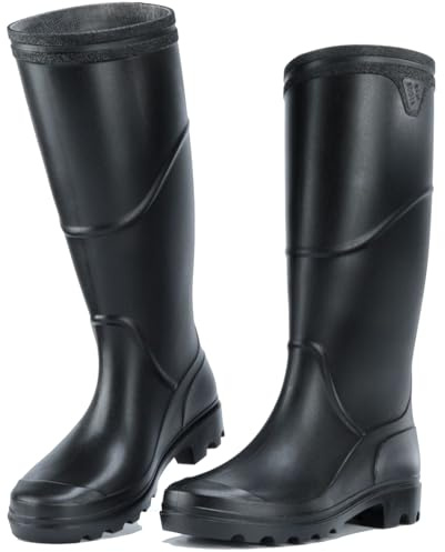 Donbest Bottes en Caoutchouc pour Homme Imperméables Bottes Bottines De Pluie Antidérapant Jardin Boots Wellington Rain Boots