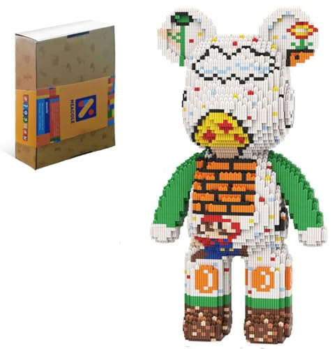 Neacole Blocs de construction d'ours (7220 pièces) de briques de construction d'ours 43/46 cm, micro blocs de construction en forme d'animal 3D pour adultes et enfants, décoration de maison et de