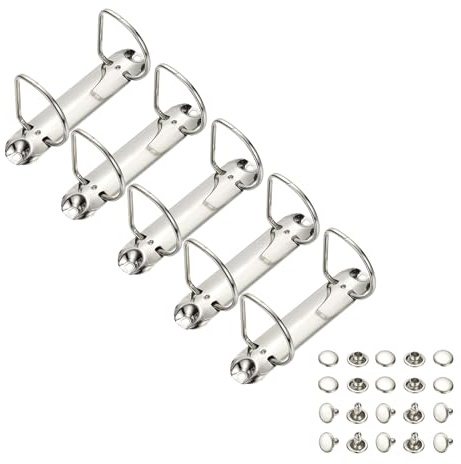PATIKIL B7 2 hål ringpärmsmekanismer, 5 set 4,5 cm D-ring ersättningspärm planerare lösa bladbindande ryggar för arrangörer gör-det-själv fyllning papper förvaring mapp tillbehör, 26 mm silverton