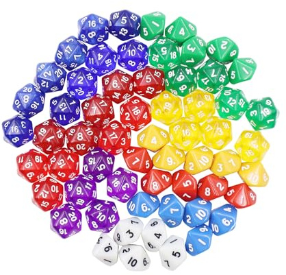 MIPIACE 60 Piezas Juego de Dados Poliédricos Juego Completo de Dados Poliédricos Reutilizable Dice Set Dado de rol Poliédrico D20 D10 para Dungeons and Dragons Pathfinder Table Games