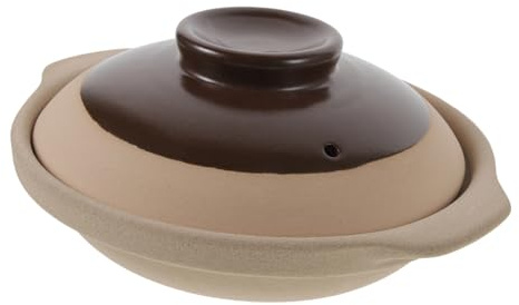 FONDOTIN Cazuela De Cerámica Tradicional 20cm, Olla Para Guisar Comida Casera, Material Cerámico Resistente Al Calor, Adecuado Para Cocina De Gas, Utensilios Cocina Para Estofados y Guisos