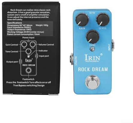 Kompaktes Gitarrenpedal mit Wah, Verzerrung, Overdrive, Delay, Reverb, Kompressor, verbessern Sie Ihre Soundeffekte (Blau)