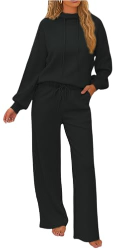 Tuta Completa Tuta Nera Donna Completo Elegante Pantaloni Curvy Apicoltore Moda Palestra Estivo Pigiama Natalizio Nero 2XL