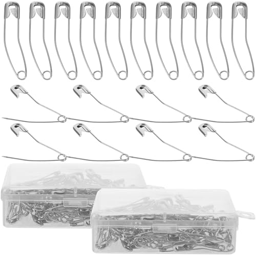 OHPHCALL Alfiler de Costura Curvo Metálico 38 MM 200 Piezas Imperdibles para Manualidades Hilvanado y Bricolaje Pasadores de Seguridad para Ropa y Artesanía