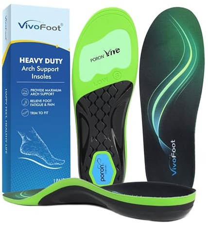 VivoFoot Plantar Fasciitis Orthotic Arch Support Insoles (L,31mm) | Heavy Duty Orthopedic Inserts, Shock-Absorbing Comfort Cushioned Soles for Men & Women Long Walking, Standing, Running