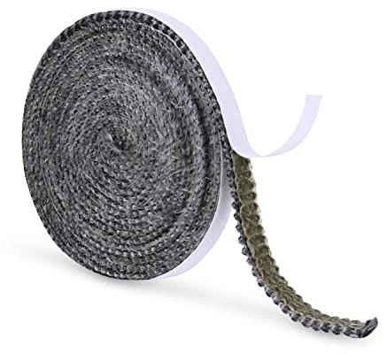 SAVITA Dichtungsband für Ofentüren 3m Lang 10x3mm, Selbstklebend Graphitimprägniert Fiberglas Dichtung Seil Ersatz Kaminofen Türdichtung für Kamine Holzöfen (Grau)