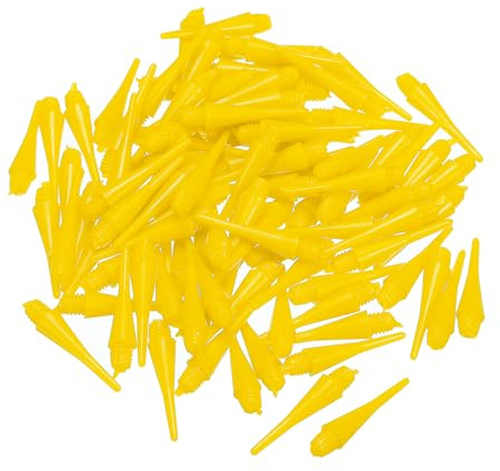 PATIKIL Plastique Flèche Pointes, 100 Paquet 2BA Fil Doux Flèche Pointes Plastique Pointe Doux Pointe, Jaune