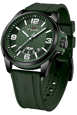 NAVIFORCE Reloj Impermeable para Hombres, Mujeres, niños y niñas, analógico, Militar, Deportivo, Unisex, Correa de Silicona