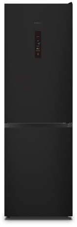 Teknix FFH1865BIX 60cm Freestanding Fridge Freezer - 304L Capacity - Frost Free - Digital Controls - Metal Tech Cooling - Black, H186.0 x W59.5 x D59.0 (cm)