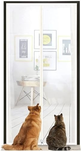 Kattgrind Balkongdörr, Kattskärm Kattnät For Balkong, Husdjursskärmdörr, Kattgrind For Dörr, Förhindrar Att Katter Springer Ut, For Vardagsrum, Sovrum, Kök (Color : Weiß, Size : 80x210cm)