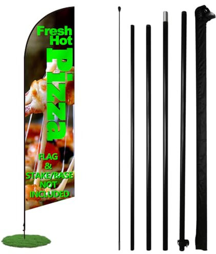 Anley Set di aste per bandiera con piume, set di aste per striscioni assemblate con borsa per il trasporto, adatto per bandiere di piume da 2,5 x 3,5 m (bandiera e supporto non inclusi), solo asta per