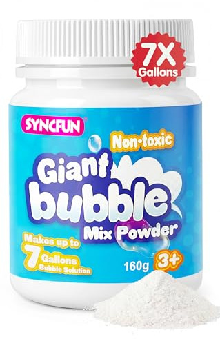 SYNCFUN Giant Bubble Solution Makes 7 Gallons (896 OZ), Non Toxic Giant Bubble Mix Powder, Concentrate Solution Refill for Wands, Machine, Summer, Outdoor, Birthday, Party