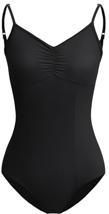 ZYXWVU Ballett Trikot Damen Ärmellos Rückenfrei Ballett Body Tanzbody Damen, C20-schwarz,M