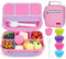MaMix Bento Box Adult Lunch Box, Lunch Box Kids,Includes Lunch Bag for Adults/Kids/Students,1300ML-4 Compartment Bento Lunch Box (purple set)