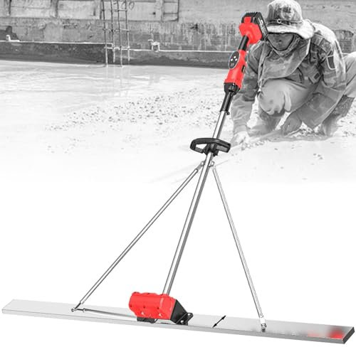 YSXXIAN Outil de Finition de béton 150CM, grattoir à béton électrique avec 1 Batterie Rechargeable, règle de nivell de Surface de Ciment 6000Ma 48V pour Le Trait du béton
