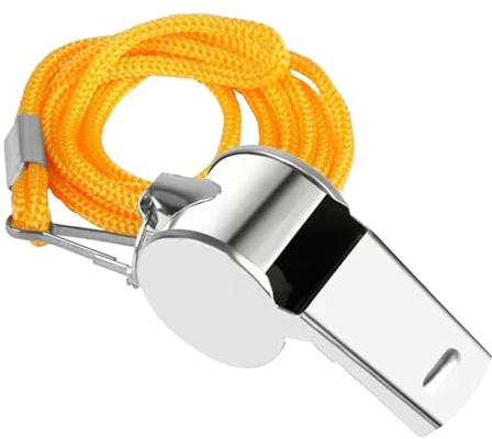 Loud Crisp Sound Whistles - Stainless Steel Whistle | Referee Whistle | Metal Sports Whistle With Lanyard | Stainless Steel instructor Sports Whistle | Ref Whistles For Coaches Referees Lifeguards