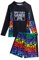 JiAmy Traje De Baño Infantil Verano, Camisa De Manga Larga Estampado Degradé Consola De Juegos, Shorts, Protección UV, Talla 8-14 Años