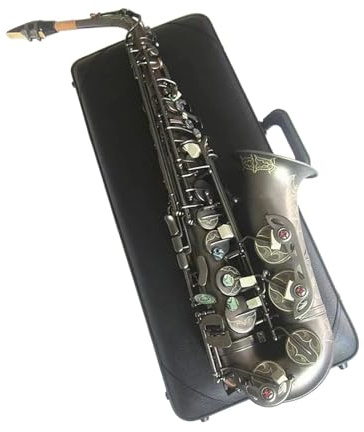 Professionell Saxofon Professionell Altsaxofon I Ess moln Mattsvart Med Fodral Och Tillbehör