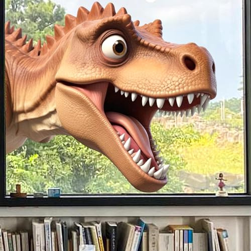 Dinosaur Window Sticker, Window Cling, Window Decals for Glass – Static Cling Sticker for Kids Boys Rooms, Nursery & Car, Glass Door & Window Party Festival Decoration, Jurassic Animal