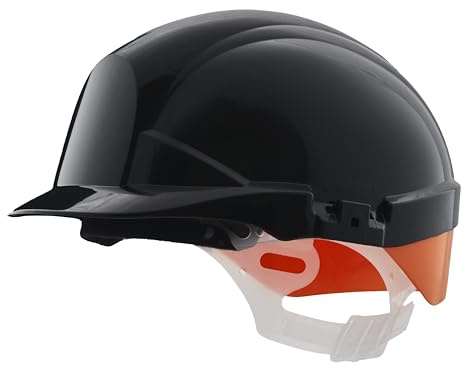 Centurion Reflex Black Hard Hat - Bright Orange Flash - Slip Ratchet - Vented