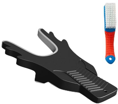 Ludvento Boot Jack for Cowboy Boots with Shoe Brushing - Convenient Boot Remover for Cowboy, Work & Rain Boots, Perfect for Travel, Porch, Garage, Home & Camping, Grey