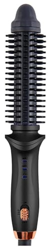 Brosse ronde chauffante sans fil pour les déplacements - Fer à friser thermique pour cheveux courts - Rechargeable par USB - Outil de coiffage compact pour homme et femme - Bouclés lisses (BK1, taille