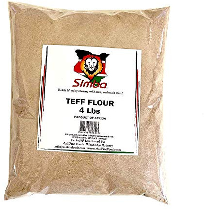Simba African Teff Flour, 4 Pounds | Perfect for Baking, Flour for Injera | Gluten Free