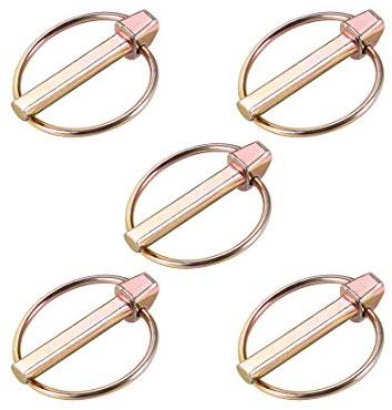 sourcing map 5 Stück Klappstecker Klappsplinte mit Ring 8mm x 45mm Anhängerstifte Sortimentskit für Boot Kajak Anhänger Traktorwagen Pferdetransporter