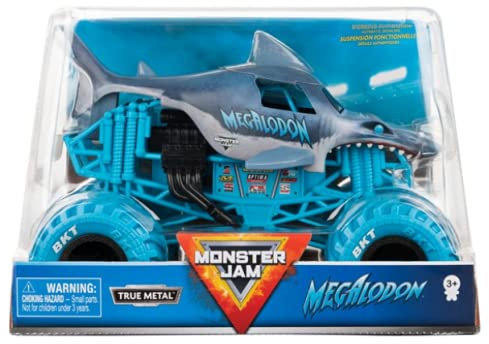 Die Cast Truck Monster Jam Megalodon, Nitro Neon Series 1:24 Scale