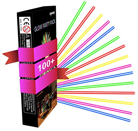 Segotendy Knicklichter Party Set, Knicklichter 100 Stück mit 100 Anschlüssen, 20CM Ultra Heller 6 Farben Leuchtstäbe Glow Stick für Kinder Weihnachtsdeko Weihnachtsgeschenke Halloween Silvester Deko