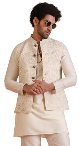 KISAH Mens Nehru Jacket - Stylish Modi Jacket - Traditional Indian Ethnic Wear for Men - Ideal for Weddings & Celebrations