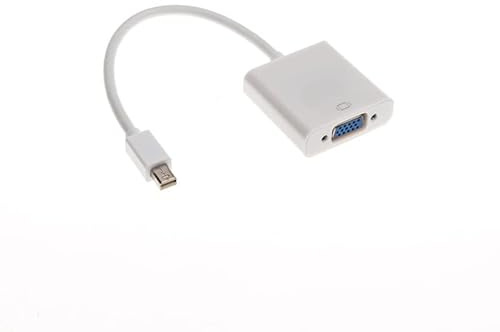 Digital Square Adaptador Mini DP a a VGA 24cm 1080P, Entrada Mini DisplayPort (Thunderbolt) (Mini DP) Macho de 20 Pines, Salida Hembra D-Sub VGA, para Surface Pro macbook Air etc.
