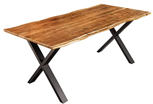 Riess Ambiente Massivholz Esstisch Mammut Nature 180cm Akazie Baumkante 2,6cm Tischplatte